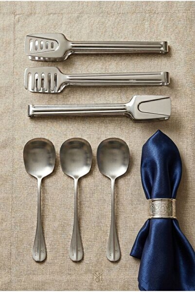 BRE HOME 6 Parça Paslanmaz Çelik Servis Maşa Seti