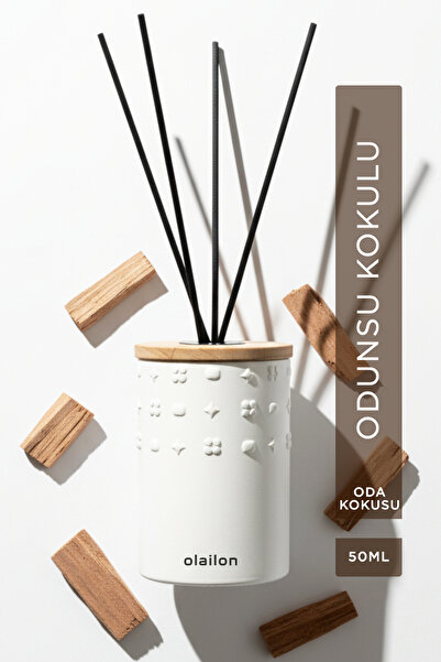 olailon Luxury Odunsu Kokulu Dekoratif Çubuklu Oda Kokusu 50ml, Beton Gövde, ...