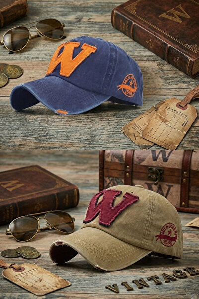 Ritagarcia Unisex Vintage W Καπέλο Σετ 2 τεμ