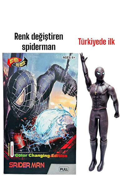 tmtoysandmore spiderman sıcak ve soğuk suda renk değiştiren oyuncak 24 cm örü...