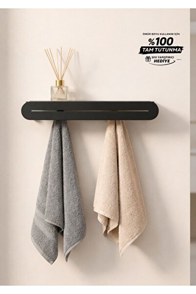 Form Design Metal Raflı Banyo Askılığı – Yapışkanlı Havlu Elbise Askısı – Ant...