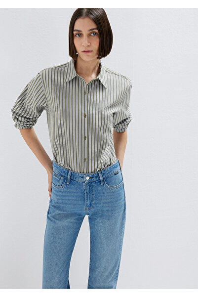 Mavi Striped Green Shirt Loose Fit / Relaxed Fit 1211386-85171