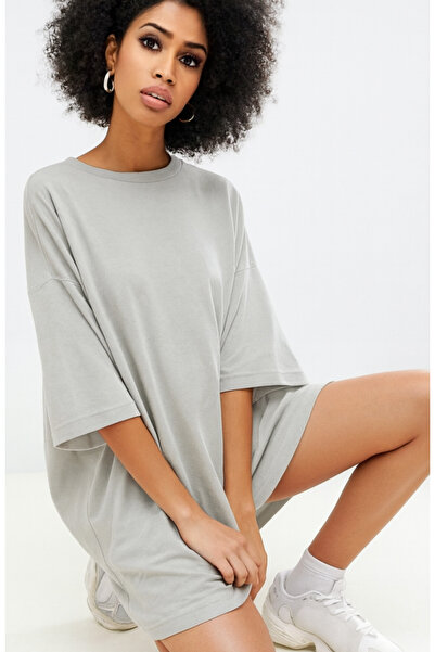 arakan Women's Oversize T-Shirt Dress – Comfortable Fit, Round Neck, Short Sl...