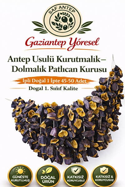 safantep Antep Usulü Kurutmalık - Dolmalık Patlıcan Kurusu – İpli Doğal