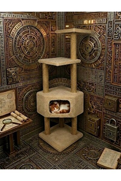 Turkuaz Tırmalama Tr969 Model Cat House - Light Beige Scratching Corner