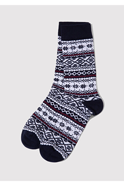 Mavi Marineblaue Socken mit Neujahrsmotiv 0912115-70490