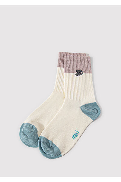 Mavi Ecru Socket Socks with Koala Detail 1912831 -81964