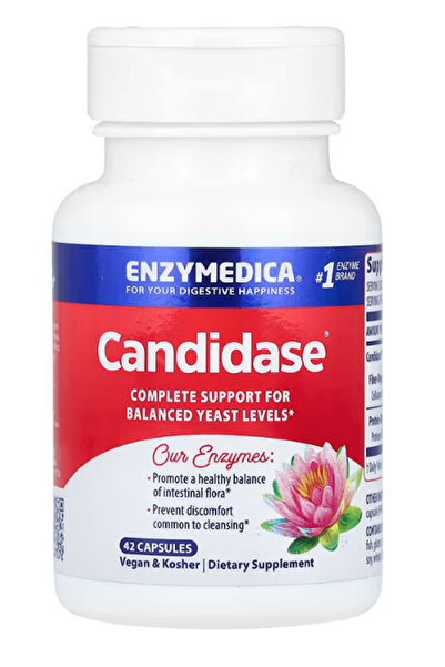 Enzymedica , Candidase, 42 Capsules.Abd Menşei.51.