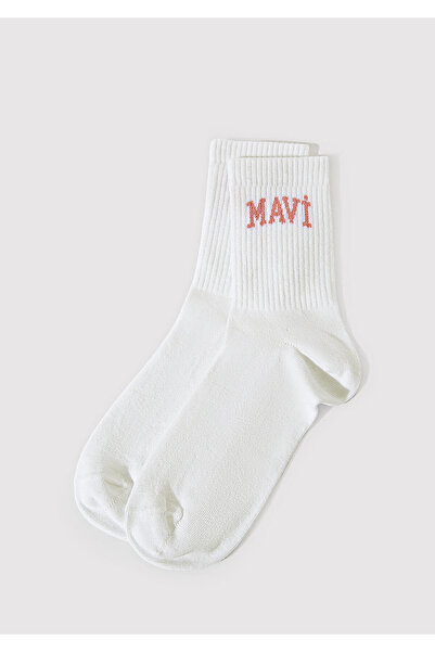 Mavi Logo Detailed White Socks 1912726 -620