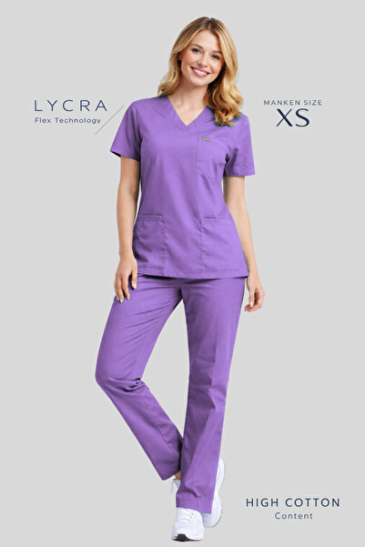 Simirna Üniforma Lilac Premium Tkanina Sa likrom Hirurški Doktor Medicinska S...