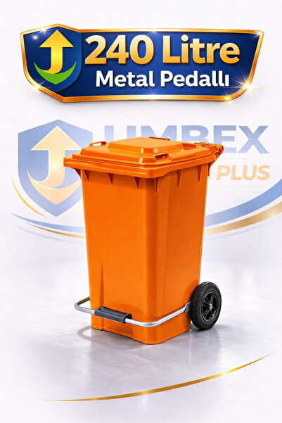 UMBEX PLUS Plastik Metal Pedallı Çöp Konteyneri 240 Litre Konteyner - Isıya D...