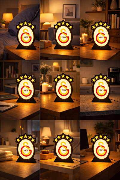 Exyrio Galatasaray 5 Yıldız 1905 LED Gece Lambası – 3D Baskı Masa Üstü Dekora...