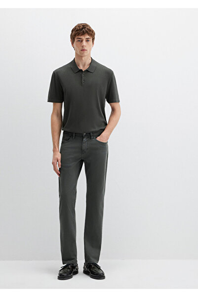 Mavi Hunter Mossgrüne Comfort-Gabardine-Hose 0020285644