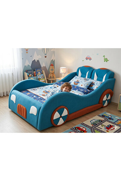 Puf Bebe Montessori Her Tarafı Yumuşacık Puf 90x190 Ölçüde Arabalı Bebek Ve Ç...