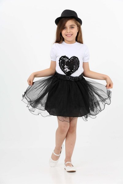 SEVİL GÖSTERİ & OKUL KIYAFETLERİ 23 April Show Outfit Girls' Misinal Black Sk...