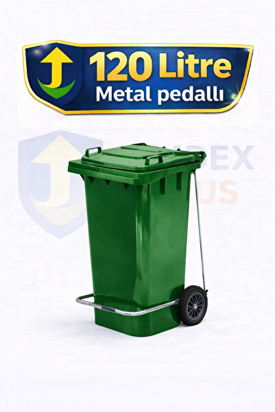 UMBEX PLUS Plastik Metal Pedallı Çöp Konteyneri 120 Litre Konteyner - Isıya D...