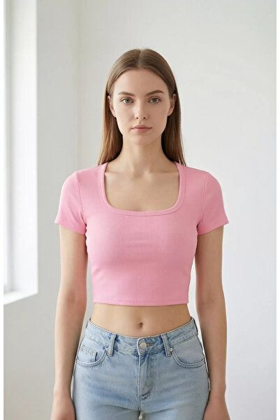 R ROCKBLACK Bluză roz pentru femei, cu jumătate de mânecă și guler drept, cro...