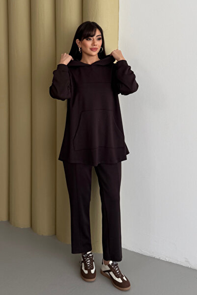 Balenbi oversized με κουκούλα Με τσέπη καγκουρό Μοντάλ Σετ Τεσσεττούρ 1192 - ...