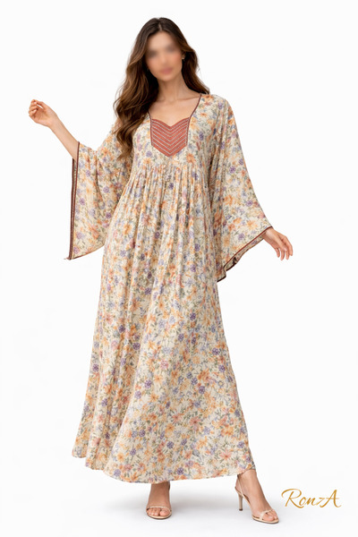 RONZA جلابيه حرير كم فرنسي