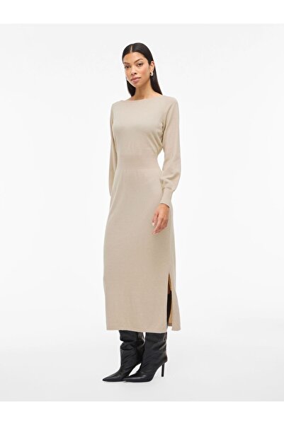 VILA Maxikleid VIKERRY U-Boot-Ausschnitt