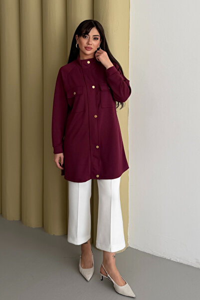 Balenbi Hakim Collar with Snap Fasteners Pocket Detail Modal Hijab Tunic 1191...