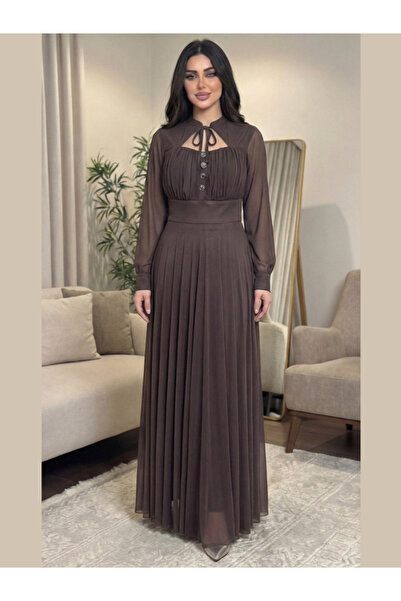 TREN Ramadan Special Everyday Dress For Veiled Women Soft Pleated Bodice Desi...