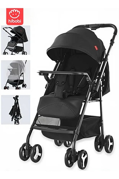 hibobi عربة أطفال خفيفة الوزن، مدمجة، قابلة للطي بيد واحدة، مقعد متعدد الإمال...