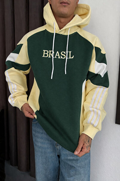 İLKCET MODA Brazilska majica sa kapuljačom i vezom, oversize unisex