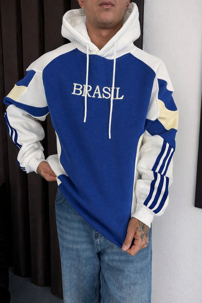 İLKCET MODA Brazilska majica sa kapuljačom i vezom, oversize unisex