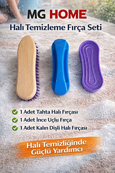 VENON HALI FIRÇASI SETİ 🧼 Tahta Halı Fırçası 🧼 İnce Uçlu Halı Fırçası 🧼 Ka...