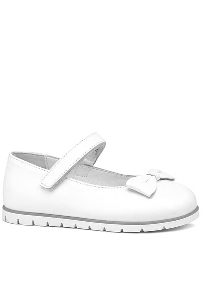 Rakerplus Prava koža Bele cipele sa čičkom za devojčice Baletanke