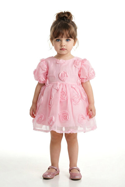 Baby Animals فستان زفاف لحفلات أعياد الميلاد للفتيات الصغيرات بأكمام قصيرة من...