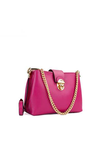 Posete Fagaras Poseta Piele Mini Noelle - FUCSIA, Geanta Casual din Piele Nat...