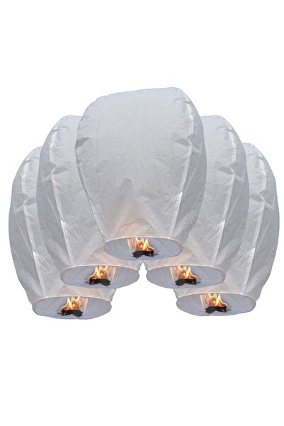 partidolu Gökyüzüne Bırakılan Dilek Feneri Beyaz Renk 1 Adet