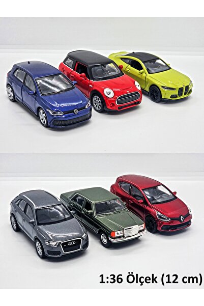 WELLY Diecast Metal Model Çek Bırak Oyuncak Araba (BMW,Mercedes,Renault,Audi,...