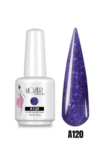 MOZIUR UV Led Kalıcı Oje 15ml Simli Seri