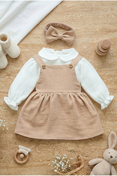 ipek atlas Βρεφική και παιδική φόρμα τριών τεμαχίων από ύφασμα μουσελίνας