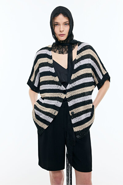 Roman Düşük Omuzlu Triko Hırka Multi Y2471004_325