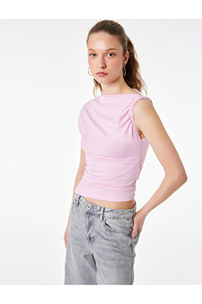 Koton Asymmetrical Neckline Draped Tank Top