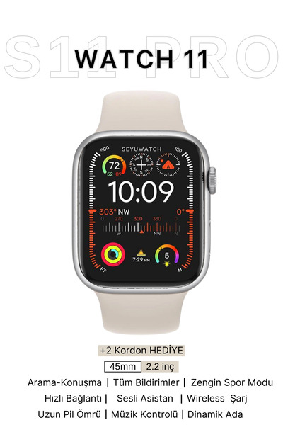 SEYUWATCH Watch S9 Pro Akıllı Saat Iphone Ve Android Tüm Telefonlara Uyumlu s...