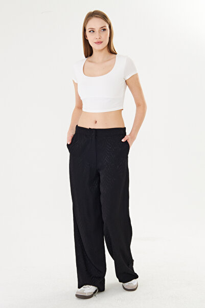 PIQUE ŽENSKE PANTALONE Elastični struk Žakard Sa deznom Pantalone