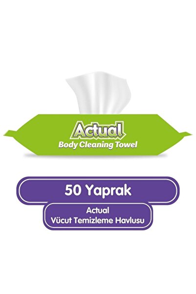 ACTUAL Vücut Temizlik Havlusu Islak Mendil 50'li