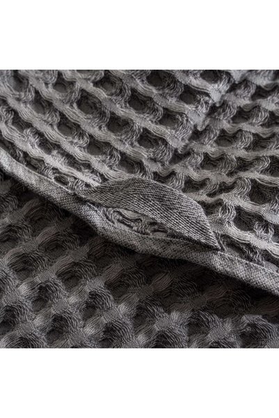 Ecocotton طقم مناشف سيرين مكون من قطعتين 100% قطن عضوي وافل بايك أنثراسايت 30*50-50x90