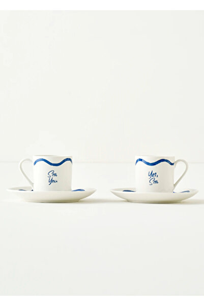 Bella Maison Marine porcelan 2-Komad Kup Set Plava (90 cc)