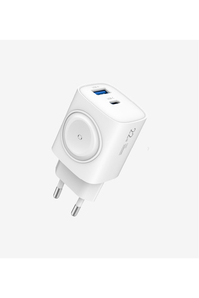 Linktech C320 Safe 22W Çift Portlu Hızlı Şarj Adaptörü + Akıllı Saat Şarj Des...