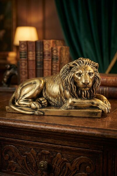 Evene Biblo Dekoratif Obje Heykel Biblo Aslan Biblo Dekoratif Süs Eşyası Altı...