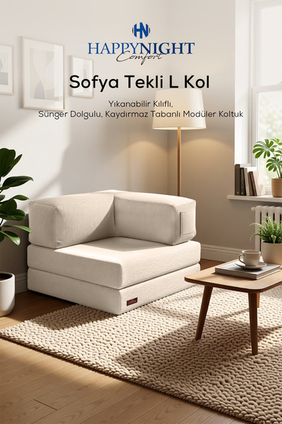 HAPPYNIGHT Sofya Tekli Koltuk L Kol | Oyun Koltuğu | Sünger Koltuk | Sinema K...