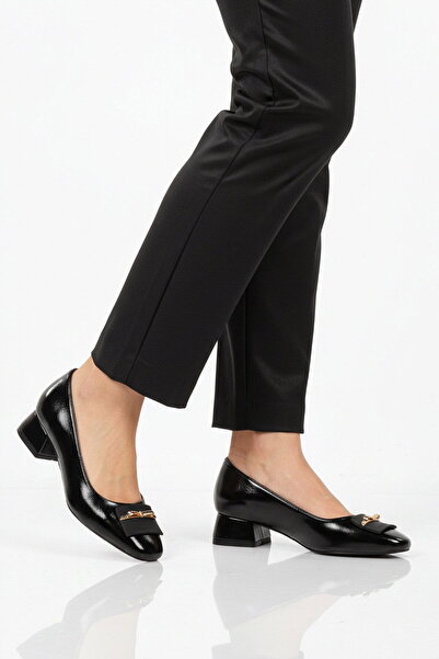 AYAKMOD Black Wide Fit Women's Heeled Evening Dress Shoes 608420 Z