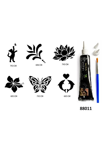 Airbrush Tattoo Zarif Modeller Hint Kınasıyla Geçici Dövme Seti