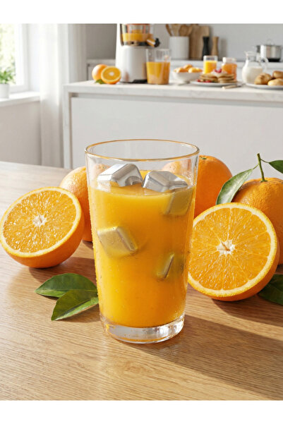 MUJGAN Set of 4 Steel Ice Cubes and Tongs